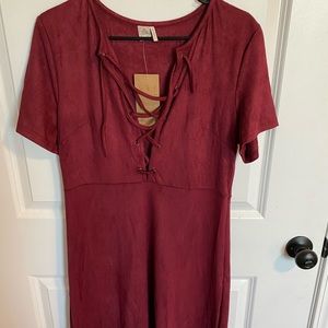 new with tags!!  Maroon velvet dress
